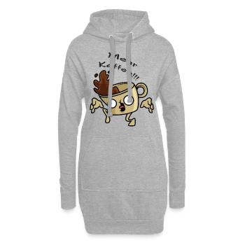 Kaffee Koffein Lustig - Hoodie-Kleid - Grau meliert - Vorne
