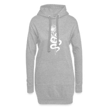 Schlange - Snake - Hoodie-Kleid - Grau meliert - Vorne