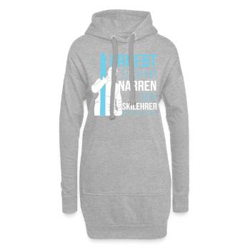 Skilehrer Ski Wintersport - Hoodie-Kleid - Grau meliert - Vorne