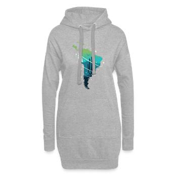 Südamerika - Hoodie-Kleid - Grau meliert - Vorne