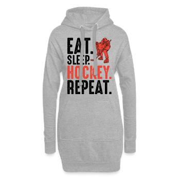 Mangez Sleep Hockey Répétez en disant cadeau de hockey sur glace - Sweat-shirt à capuche long Femme - gris chiné - Devant