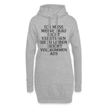 Ich liebe meine Frau - Hoodie-Kleid - Grau meliert - Vorne