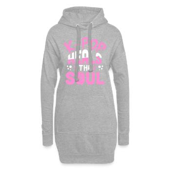 K-Pop - Sweat-shirt à capuche long Femme - gris chiné - Devant