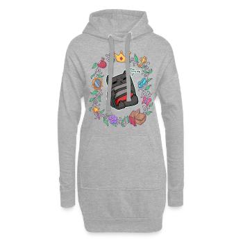 chat paresseux se détendre conte de fées - Sweat-shirt à capuche long Femme - gris chiné - Devant