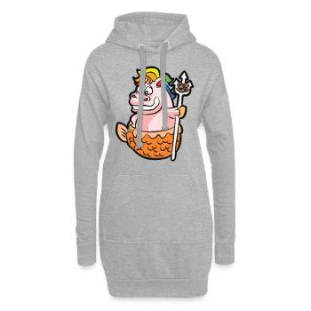 Einhorn Horoskop Sternzeichen Wassermann Humor - Hoodie-Kleid - Grau meliert - Vorne
