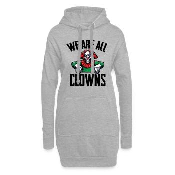 We are all Clowns - Hoodie-Kleid - Grau meliert - Vorne