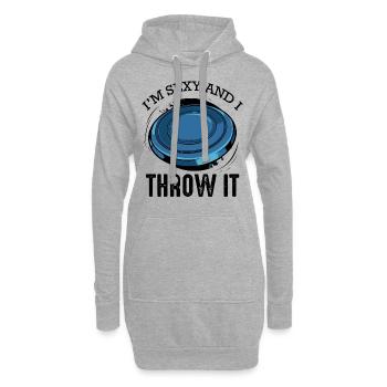 Discgolf Spruch Lustig Wortspiel Frisbee Geschenk - Hoodie-Kleid - Grau meliert - Vorne