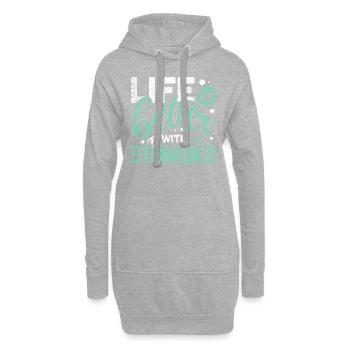 gymnastique - Sweat-shirt à capuche long Femme - gris chiné - Devant