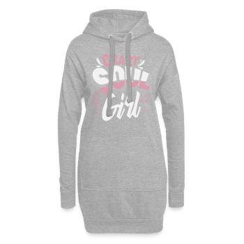 Soul musique fille - Sweat-shirt à capuche long Femme - gris chiné - Devant