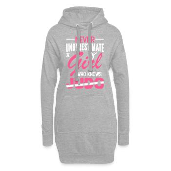 Fille de judo - Sweat-shirt à capuche long Femme - gris chiné - Devant