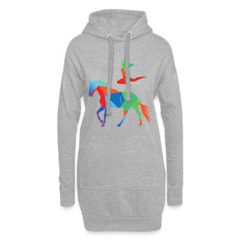Voltige - Sweat-shirt à capuche long Femme - gris chiné - Devant