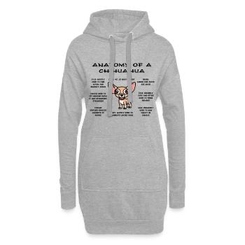 Anatomie du Chihuahua - Sweat-shirt à capuche long Femme - gris chiné - Devant