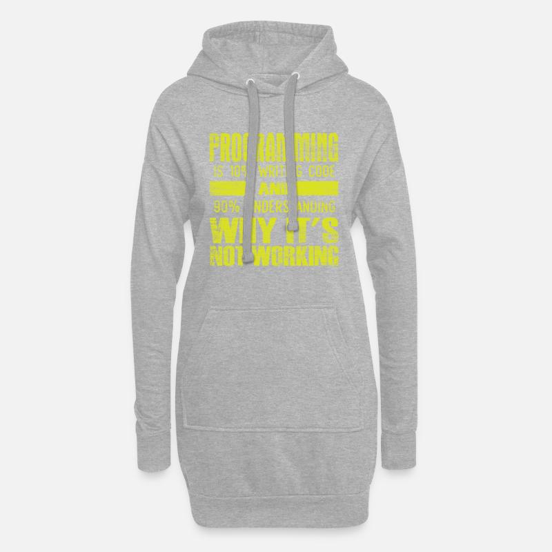 programmation - Sweat-shirt à capuche long Femme - gris chiné