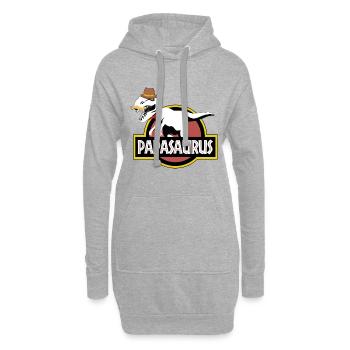 Papasaurus papa dinosaures - Sweat-shirt à capuche long Femme - gris chiné - Devant