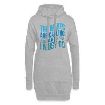 surfing - Hoodie Dress - heather grey - Front