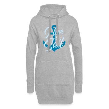 navigation à voile - Sweat-shirt à capuche long Femme - gris chiné - Devant
