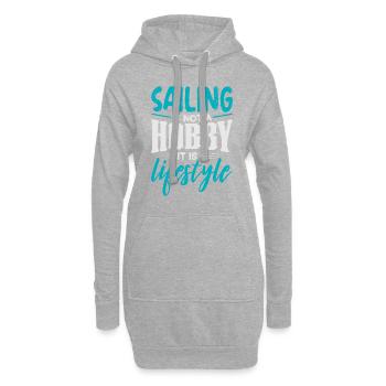 navigation à voile - Sweat-shirt à capuche long Femme - gris chiné - Devant