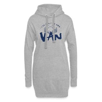 RV Reconstruction équipe Campervan maison - Sweat-shirt à capuche long Femme - gris chiné - Devant