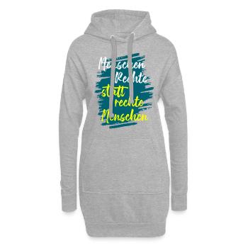 menschen rechte statt rechte menschen - Hoodie-Kleid - Grau meliert - Vorne