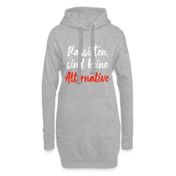 Rassisten sind keine alternative - Hoodie-Kleid - Grau meliert - Vorne