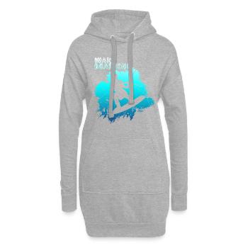 wakeboard - Sweat-shirt à capuche long Femme - gris chiné - Devant