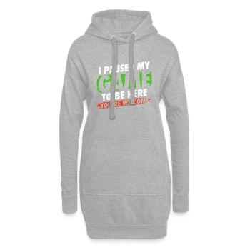 I paused my game to be here Gamer Humor - Hoodie-Kleid - Grau meliert - Vorne