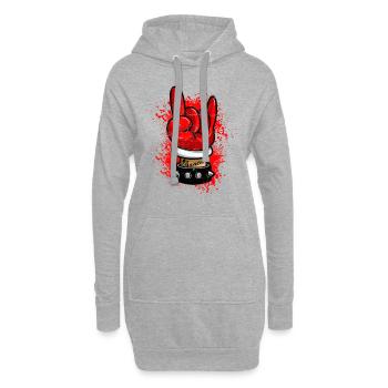 Metall Rock N Rock Pommesgabel Satanist Rocker - Hoodie-Kleid - Grau meliert - Vorne
