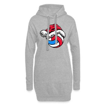 Chapeau de Noël de volleyball - Sweat-shirt à capuche long Femme - gris chiné - Devant