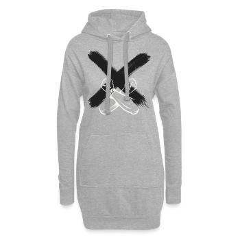 Chemise Punk Straight Edge vegan, pas de drogue - Sweat-shirt à capuche long Femme - gris chiné - Devant