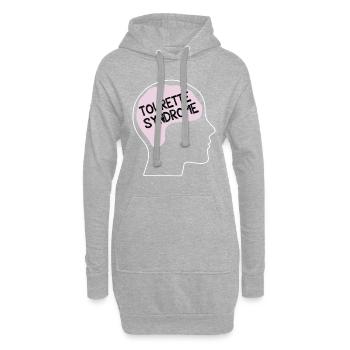 tourette syndrome - Hoodie-Kleid - Grau meliert - Vorne