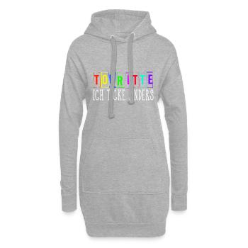 tourette ich ticke anders - Hoodie-Kleid - Grau meliert - Vorne