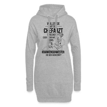 Krankenschwester Krankenpflegerin - Hoodie-Kleid - Grau meliert - Vorne