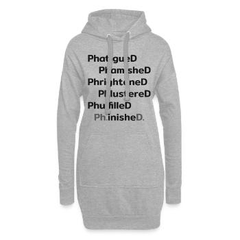 Doctorat.inishe.D. Promotion - Sweat-shirt à capuche long Femme - gris chiné - Devant