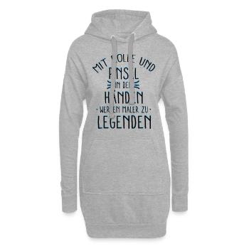 Maler Geschenk - Hoodie-Kleid - Grau meliert - Vorne