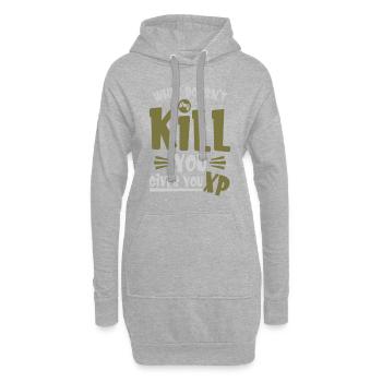 Gaming - Sweat-shirt à capuche long Femme - gris chiné - Devant