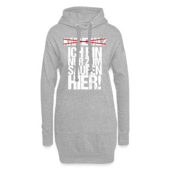 Anti Karneval Bin nur zum Saufen Hier Party Bier - Hoodie-Kleid - Grau meliert - Vorne