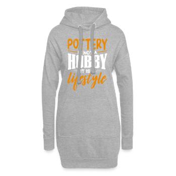 do pottery - Hoodie Dress - heather grey - Front