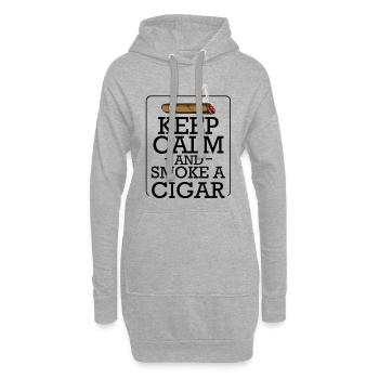 Keep Calm Zigarren Spruch Zigarrenraucher Geschenk - Hoodie-Kleid - Grau meliert - Vorne