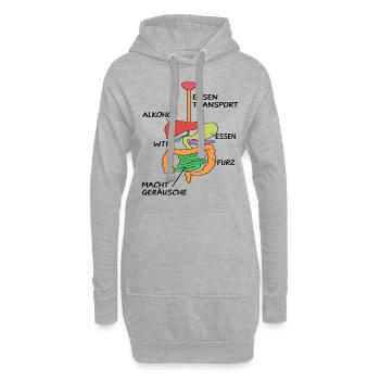 Anatomie Arzt Organe - Hoodie-Kleid - Grau meliert - Vorne