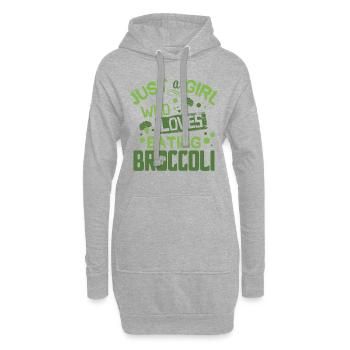 brocoli - Sweat-shirt à capuche long Femme - gris chiné - Devant