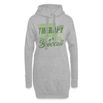 brocoli - Sweat-shirt à capuche long Femme - gris chiné - Devant