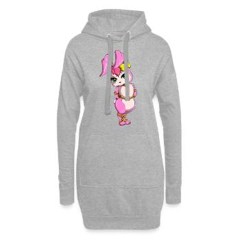 Rope Bunny BDSM Bondage Hase Shibari Submissive - Hoodie-Kleid - Grau meliert - Vorne