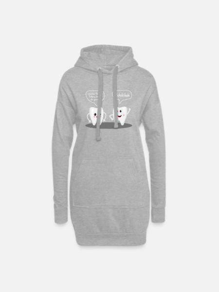 Süße Zähne - Hoodie-Kleid - Grau meliert