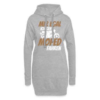 Mir egal ich geh Moped fahren Zweirad Fan Shirt - Hoodie-Kleid - Grau meliert - Vorne