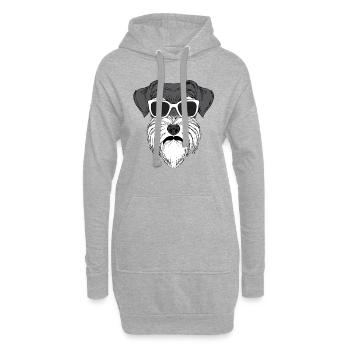 Tee-shirt cool animal schnauzer chien préféré - Sweat-shirt à capuche long Femme - gris chiné - Devant