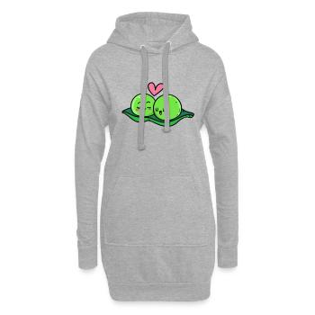 Pea Lovers - Hoodie-Kleid - Grau meliert - Vorne