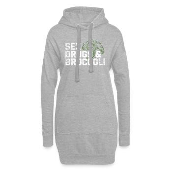 brocoli - Sweat-shirt à capuche long Femme - gris chiné - Devant