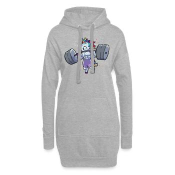 Unicorn Weightlifting Deadlift Fitness Gym Einhorn - Hoodie-Kleid - Grau meliert - Vorne