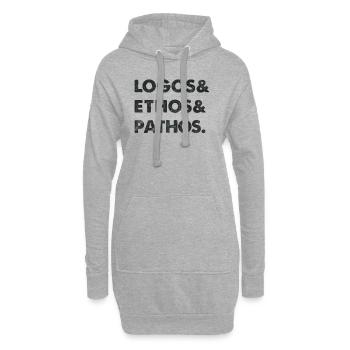Vintage Philosophie Logos Ethos Pathos Nietzsche - Hoodie-Kleid - Grau meliert - Vorne