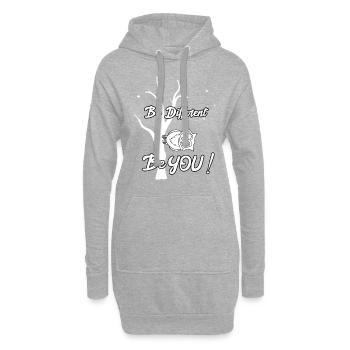 Soyez différent - soyez vous - Sweat-shirt à capuche long Femme - gris chiné - Devant